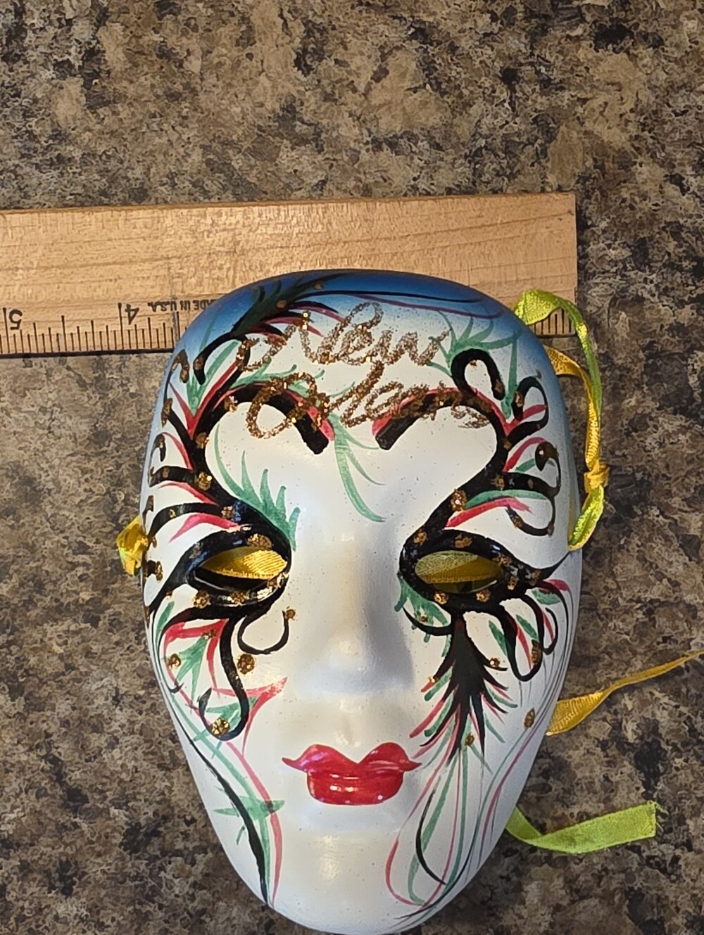 Hand-Painted New Orleans Mask - Picture 3 of 4